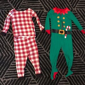 Holiday pajamas - little elf and red buffalo plaid